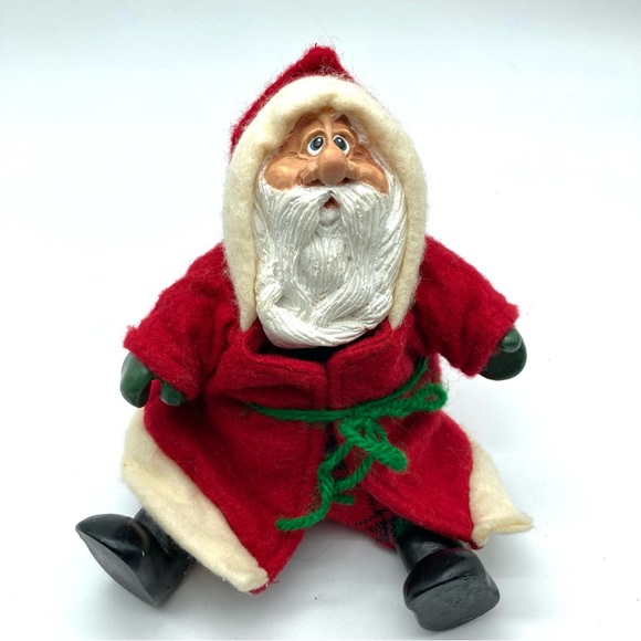 Russ Berrie Santa Country Folks Christmas Kris Kringle Santa Shelf Sitter Beans - Picture 3 of 11
